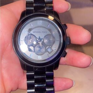 Men’s Michael Kors Black Chronograph Watch Sleek Design men’s